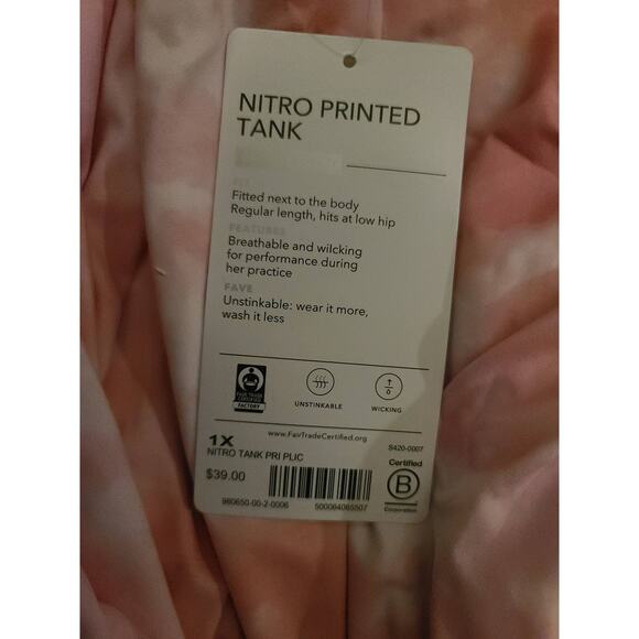 NWT Athleta Nitro Tank Top - 1X - Island Coral/ Bright White - 1x - Picture 3 of 5